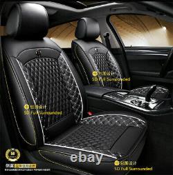 Coffee Luxury Pu Leather 5-sit Car Suv Seat Covers Breathable Full Set Covers