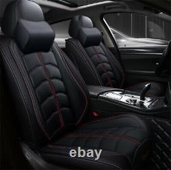 Coussin De Luxe Pu Cuir Noir Seat Covers Set Complet Accessoires 4 Saisons