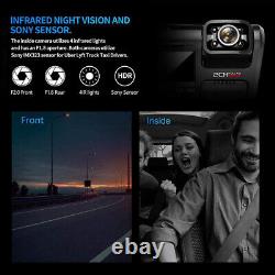 Enregistreur de voiture à double caméra avant et intérieur avec vision nocturne, capteur G, WiFi et GPS