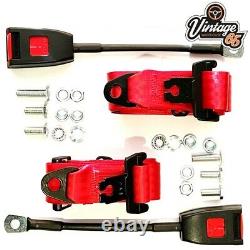 Kits de ceintures de sécurité avant classiques pour Ford - 3 points statiques, paire rouge, homologuées E