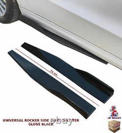 Universal Side Skirt Extension Blades Rocker Splitter 74cm Gloss Noir-frd1