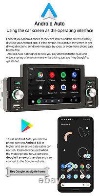 Voiture Radio 1din Bluetooth Stereo Mp5 Lecteur Usb Fm Chef D'unité Carplay Android Auto